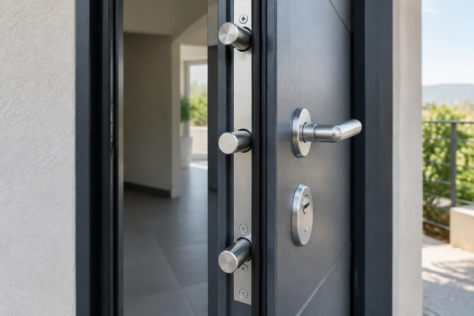 Illustration : Porte blindée 3 points ou 5 points : quelle serrure choisir